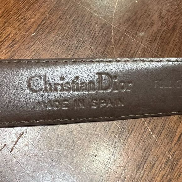 Christian Dior Brown Leather Patterned Full Grain Leather Belt Gold Buckle EUC main image 8